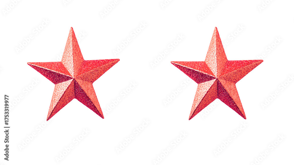 Obraz premium Festive Glittering Red Stars on Transparent Background Sparkling Celebration Elements