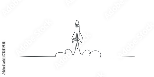 Single Line Rocket Launching with Smoke Trail