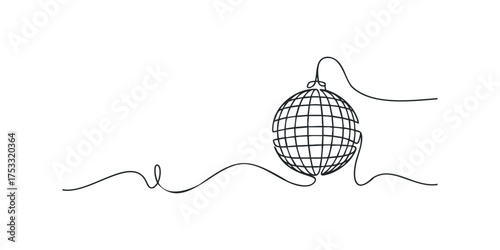 Continuous Line Drawing of a Disco Ball