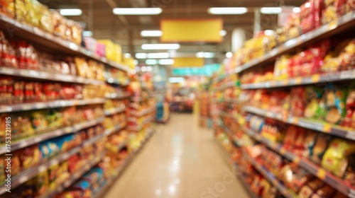Wallpaper Mural Colorful Grocery Store Aisle Featuring Vibrant Products and Shelving in a Modern Retail Environment Torontodigital.ca