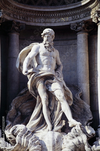 View of Trevi Fountain of Sculpture in Rome, Italy during 1990s