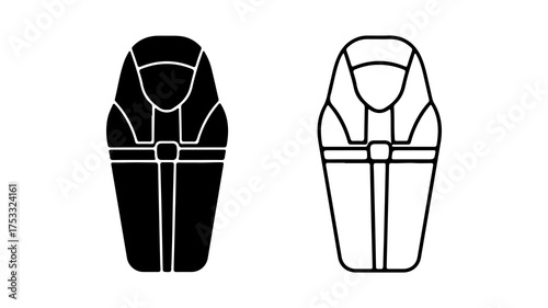 Tableau sur toile Ancient sarcophagus outline with transparent background
