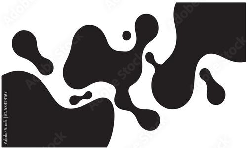 Dynamic Abstract Black and White Fluid Organic Shapes Background