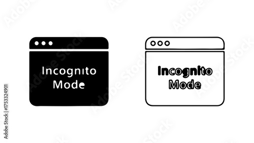 Incognito mode browser windows with transparent background