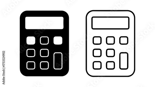 Calculators outline and fill with transparent background