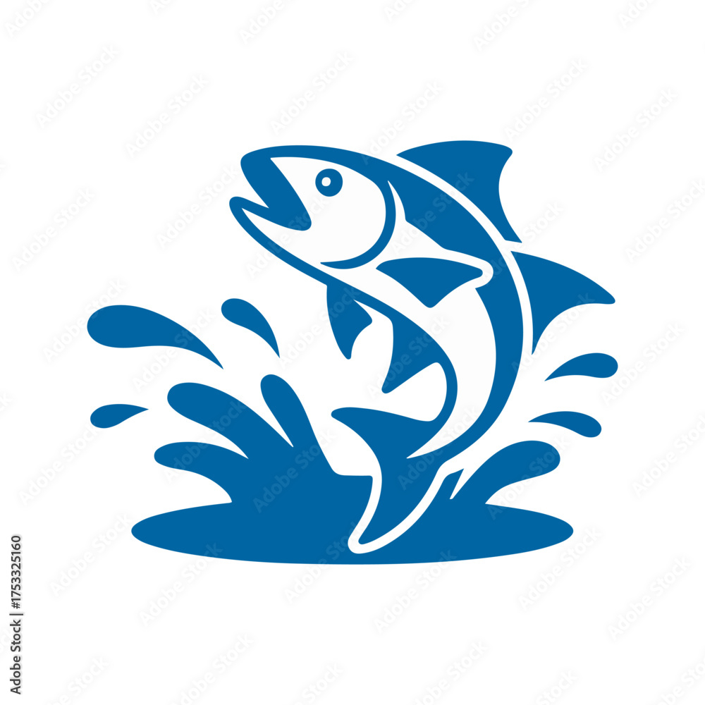 Fototapeta premium simple fish logo vector icon design