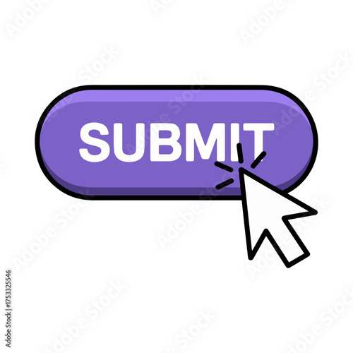 submit button icon with cursor click