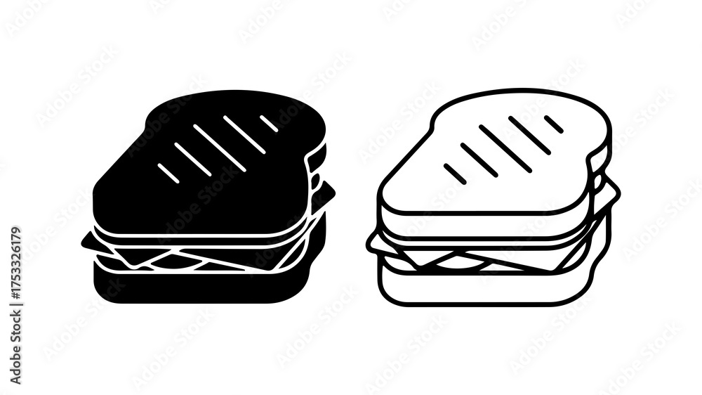 Fototapeta premium Sandwich icons with transparent background