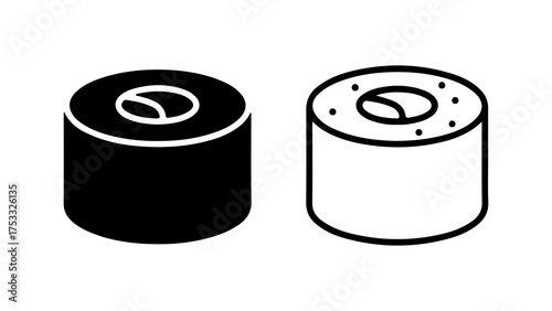 Sushi rolls with coffee bean with transparent background