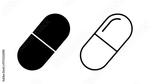 Capsule pills with transparent background