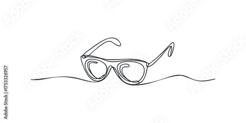 Eyewear sketch in continuous line style
