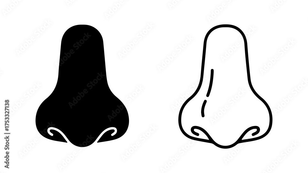 Fototapeta premium Human nose outline with transparent background