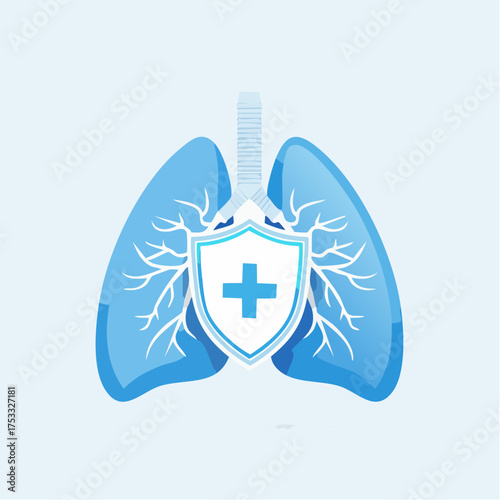 Lungs Protection A Conceptual Illustration of Respiratory Health and Shielding
