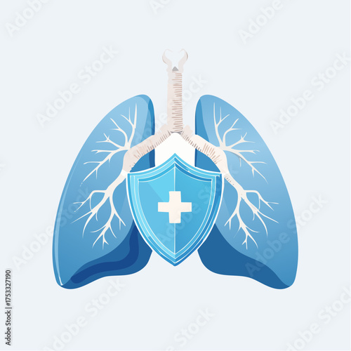 Protect Your Lungs Shield Icon for Respiratory Health and Disease Prevention