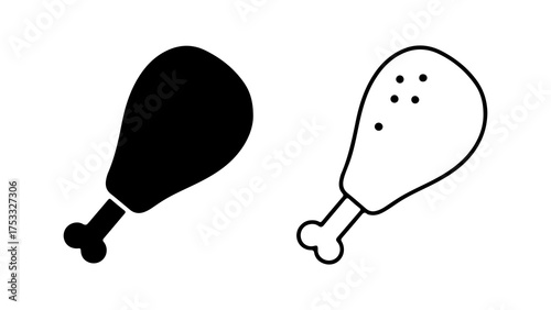 Fried chicken leg with transparent background