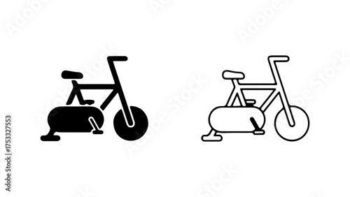 Exercise bike outline with transparent background