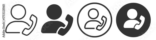 Customer support call icon set on transparent background