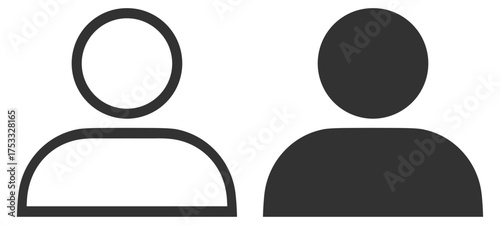 User profile avatar icon set on transparent background