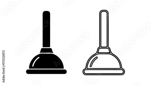 Plunger icons with transparent background