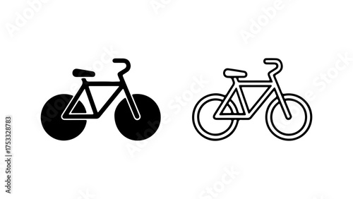 Bicycle icon set with transparent background
