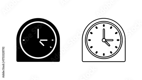 Two clock icons with transparent background