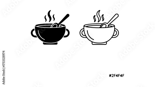 Bowl of soup with steam with transparent background