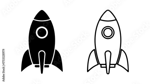 Rocket ship icon with transparent background