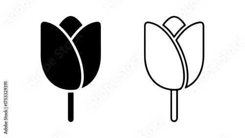 Tulip flower icon with transparent background