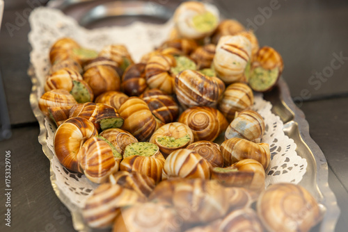 Escargot de Bourgogne serving a traditional French delicacy