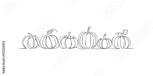 Line art arrangement of pumpkins