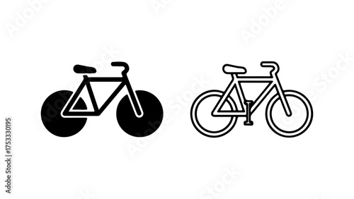 Bicycle icon set with transparent background