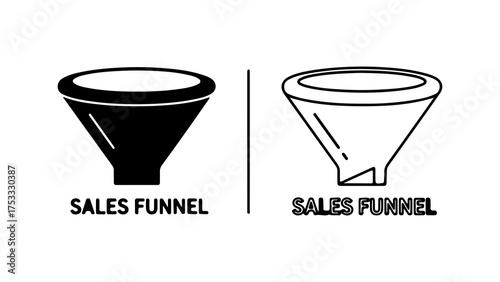 Sales funnel icon with transparent background