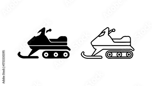 Snowmobile icons with transparent background