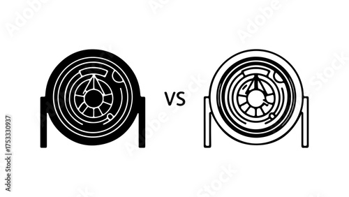 Turbochargers comparison with transparent background