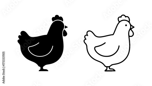 Chicken icons with transparent background
