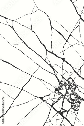 Cracked marble vector texture with natural lines and white background, ideal for minimalist surface design or abstract prints.