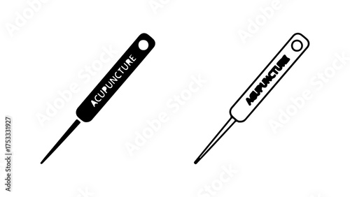 Acupuncture needles with transparent background