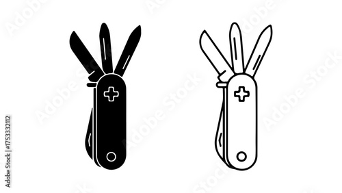 Swiss army knife with transparent background