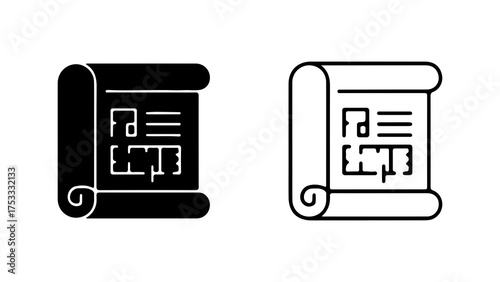 Ancient scroll with text and transparent background