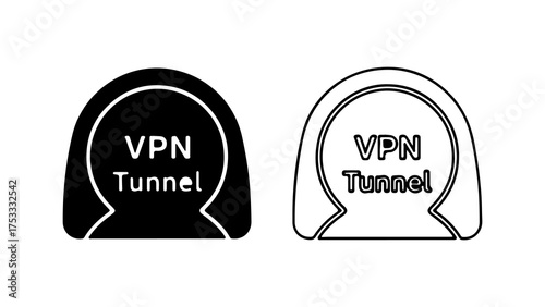 VPN tunnel icon with transparent background