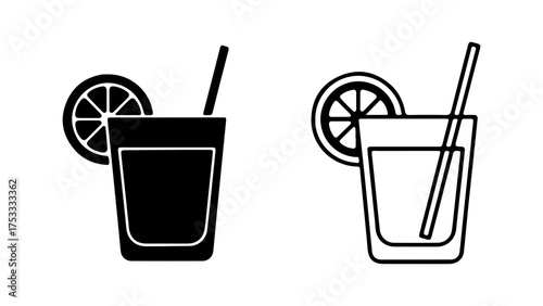 Citrus drinks with lemon slice with transparent background