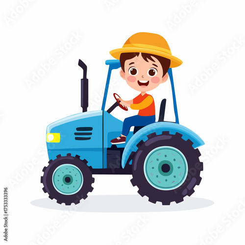 Kind auf einem Traktor