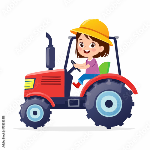 Kind auf einem Traktor