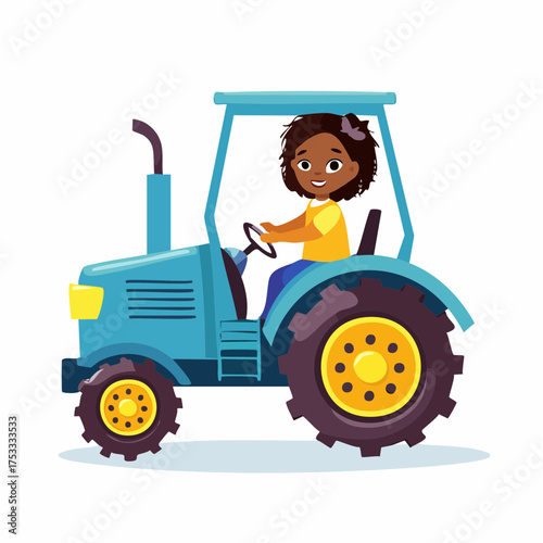 Kind auf einem Traktor