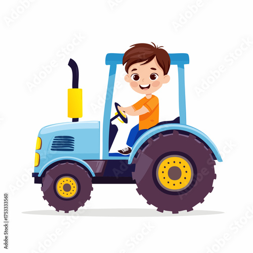 Kind auf einem Traktor