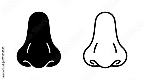 Human nose outline with transparent background