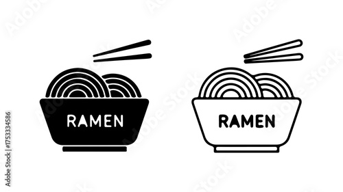 Ramen bowl with chopsticks with transparent background