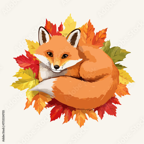 Fuchsjunges im Herbstlaub