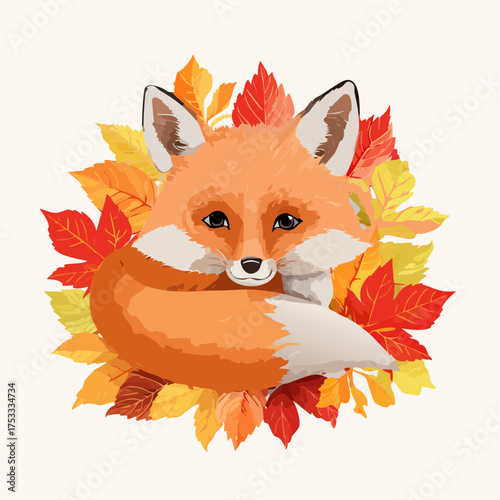 Fuchsjunges im Herbstlaub