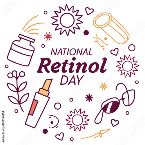 NATIONAL RETINOL DAY vector illustration